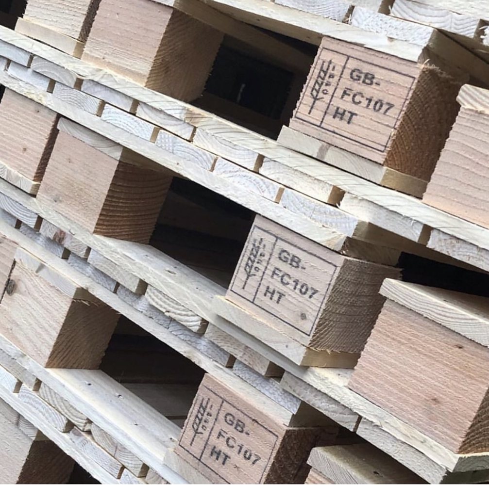 ISPM15 heat treatment marking for wooden pallet users in Exeter